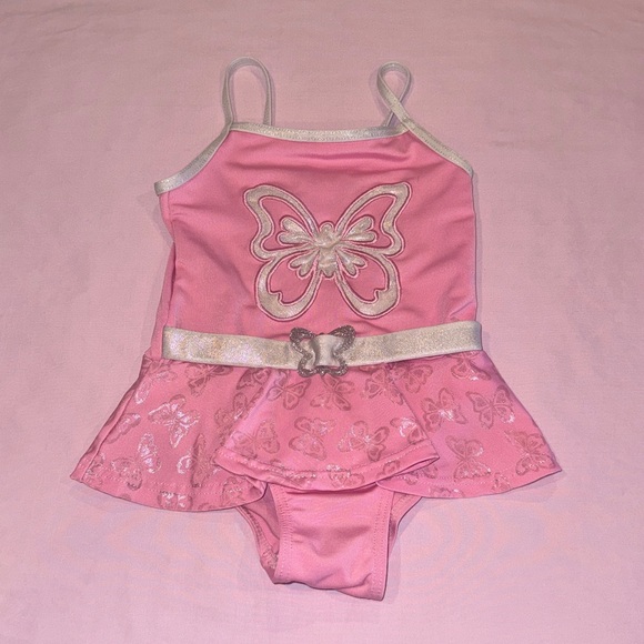 Penelope Mack Pink and White Swimsuit - Picture 1 of 4
